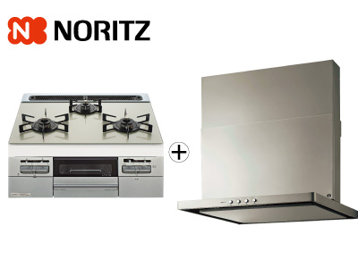 NORITZ 2点セット(ビルトインガスコンロ+レンジフード)【A-selection 対象商品】の商品画像